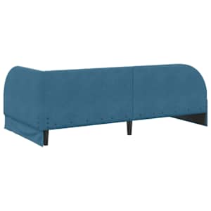 Rohový rám postele s čelo Modrá 100 cm x 200 cm samet - obrázek 7