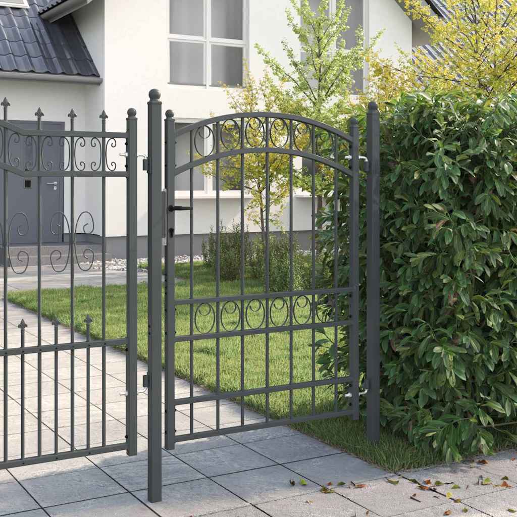 vidaXL Hekpoort met slot Grijs 170 x 100 cm Poedergecoat staal