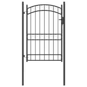 Brána na plot EMMEN 200 x 100 cm Práškově lakovaná ocel Šedá - obrázek 2