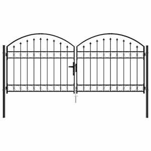 Brána na plot ASSEN 301 x 175,5 cm Ocel Šedá Zamykatelné - obrázek 2