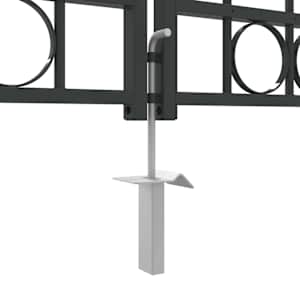 Brána na plot ASSEN 401 x 250 cm Ocel Šedá Zamykatelné - obrázek 7