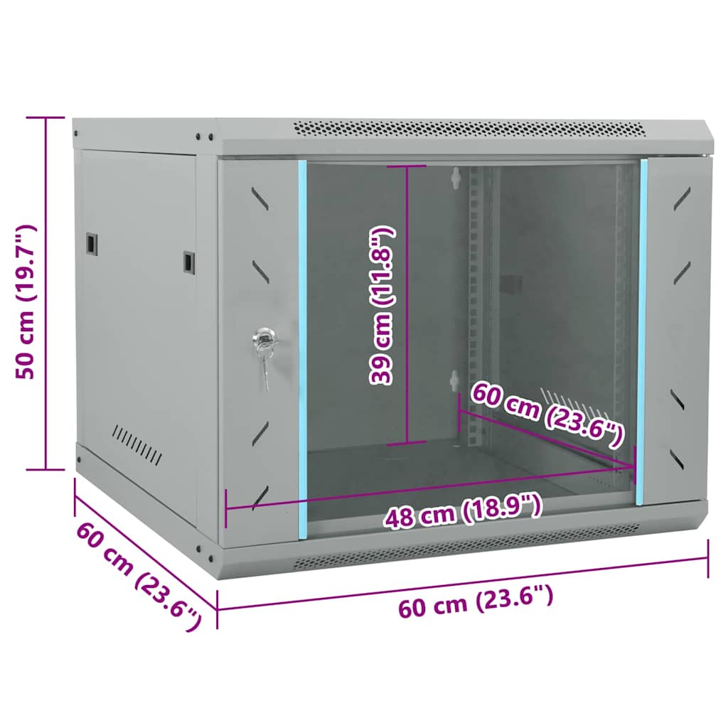 Netwerkkast Muur 12U 19" IP20 Netwerk Kast Patchkast Serverkast Pc vidaXL - Afbeelding 21 van 36