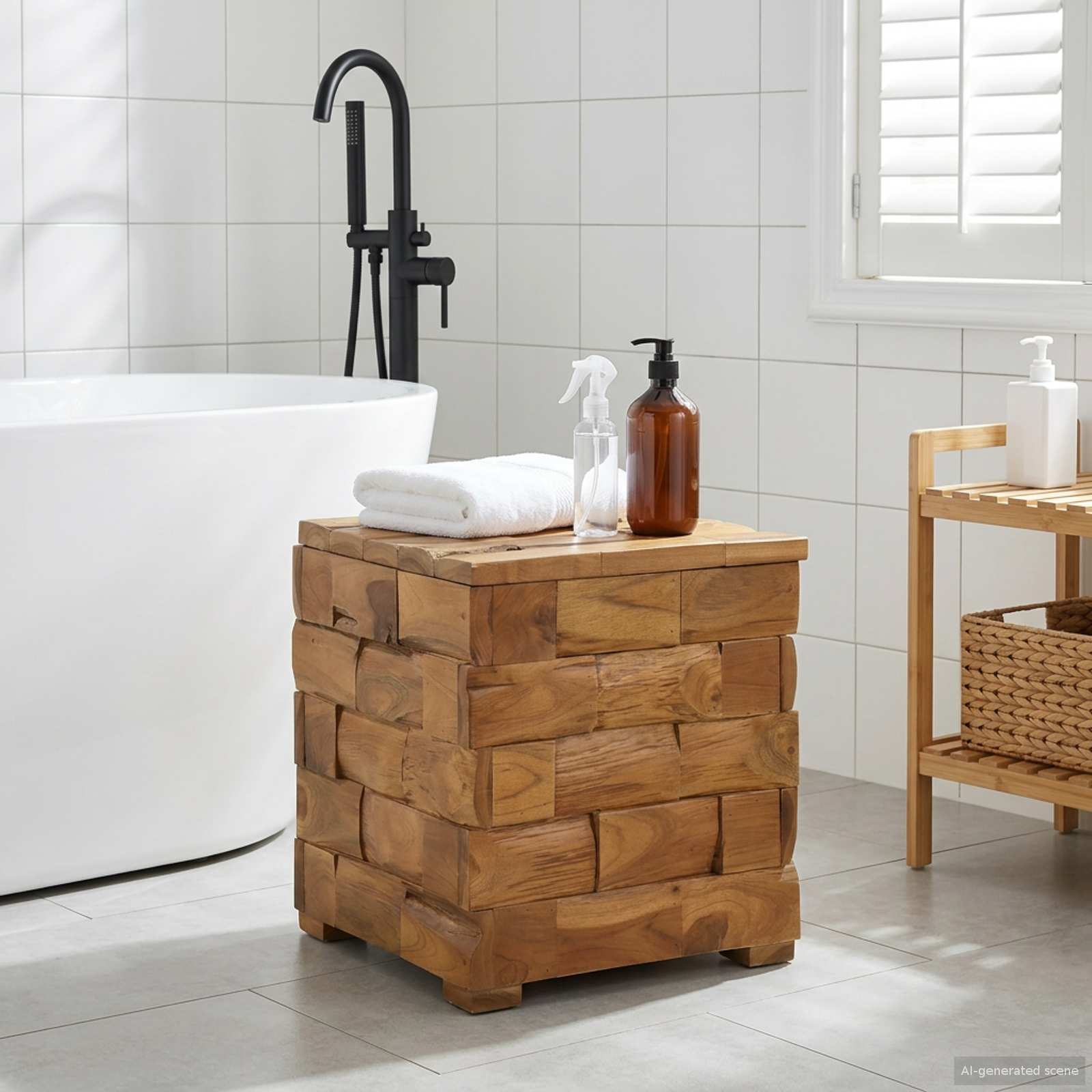 vidaXL Aufbewahrungshocker Braun 40 x 40 x 45 cm Massivholz Teak