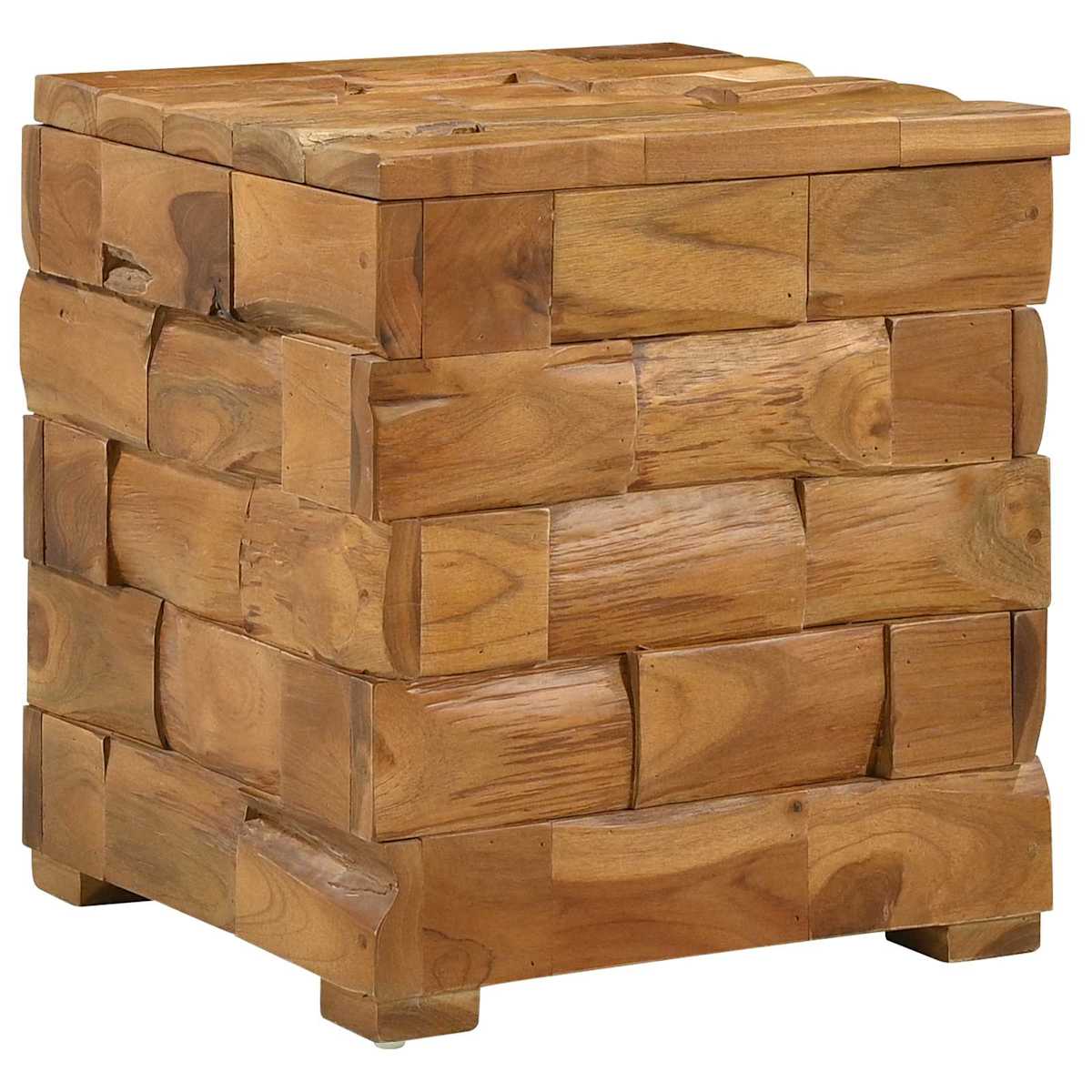 Opbevaringsskammel Brun 40 x 40 x 45 cm Massiv Teaktræ - Billede 2