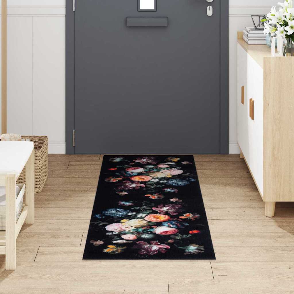 vidaXL Keuken Mat Floral Bloemen 60 x 180 cm Fluweel
