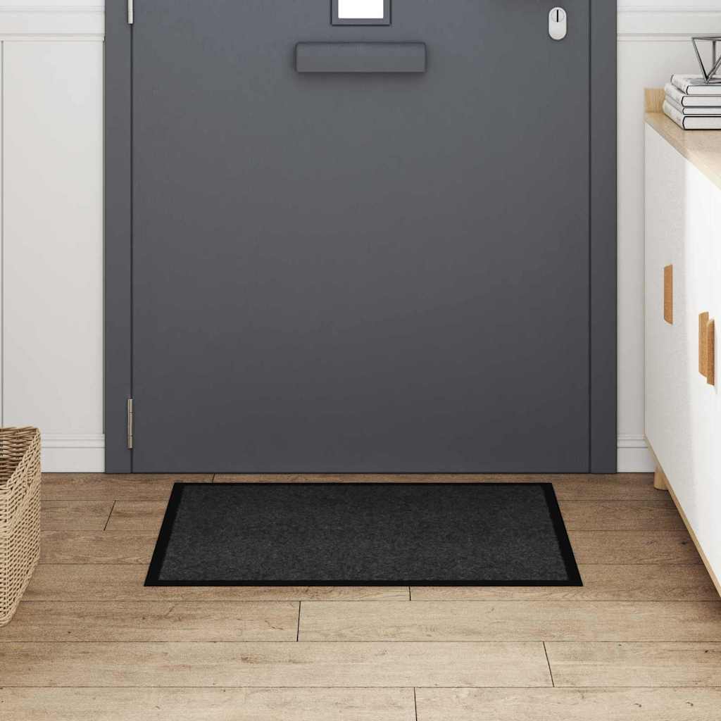 vidaXL Deurmat Antraciet 60 x 80 cm Teddy Stof
