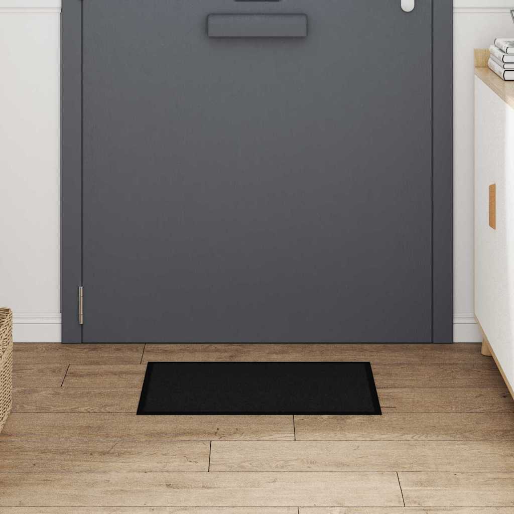vidaXL Deurmat Zwart 40 x 60 cm Teddy Stof
