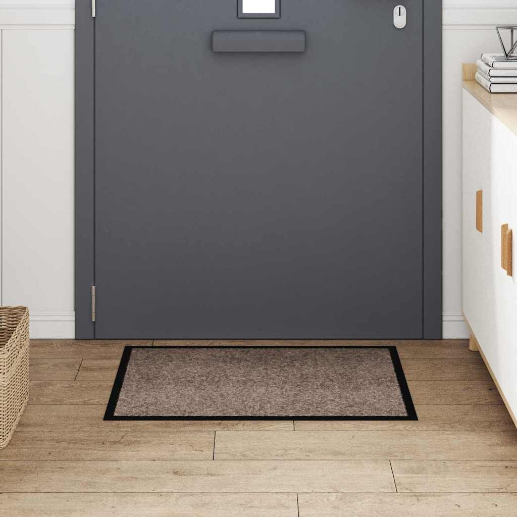 vidaXL Deurmat Beige 60 x 80 cm Teddy Stof