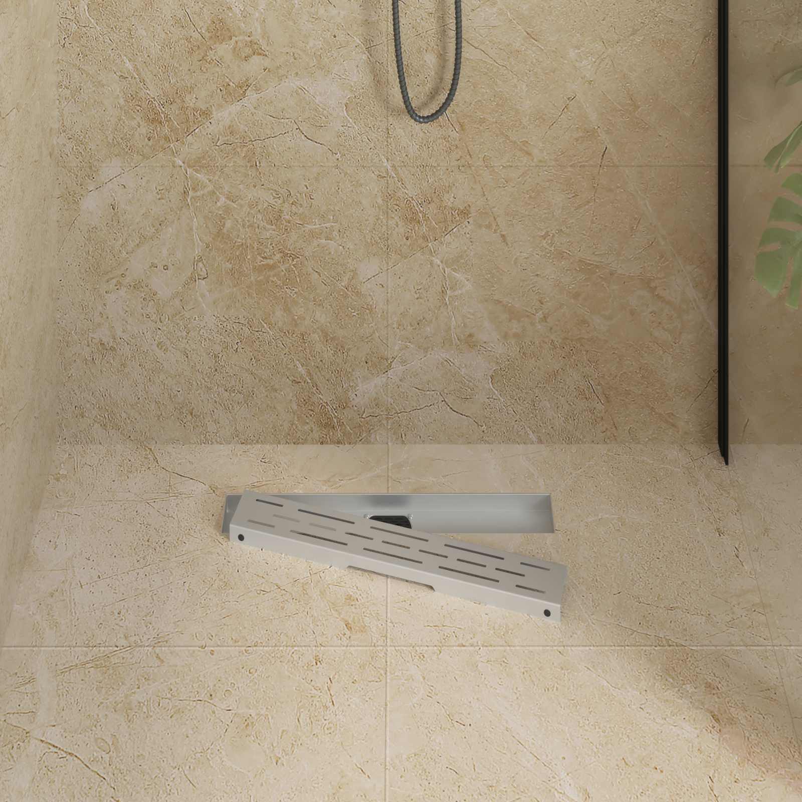 vidaXL 362 Graden Doucheafvoer met Lijnontwerp Zilver 50 cm