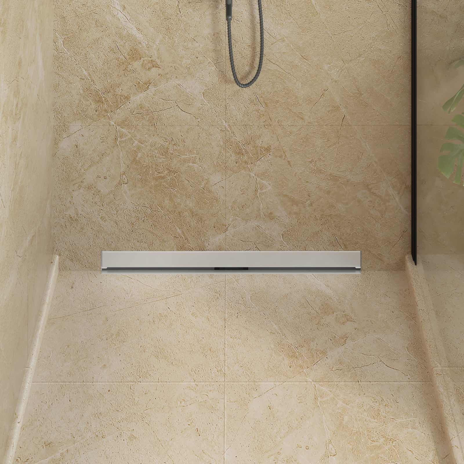 vidaXL Wandgemonteerde Douche Afvoer Zilver 80 cm Roestvrij staal 304