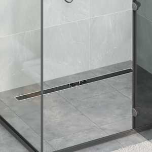 Tuš odtok Stekleni pokrov s 360° sifonom Črna 100 cm