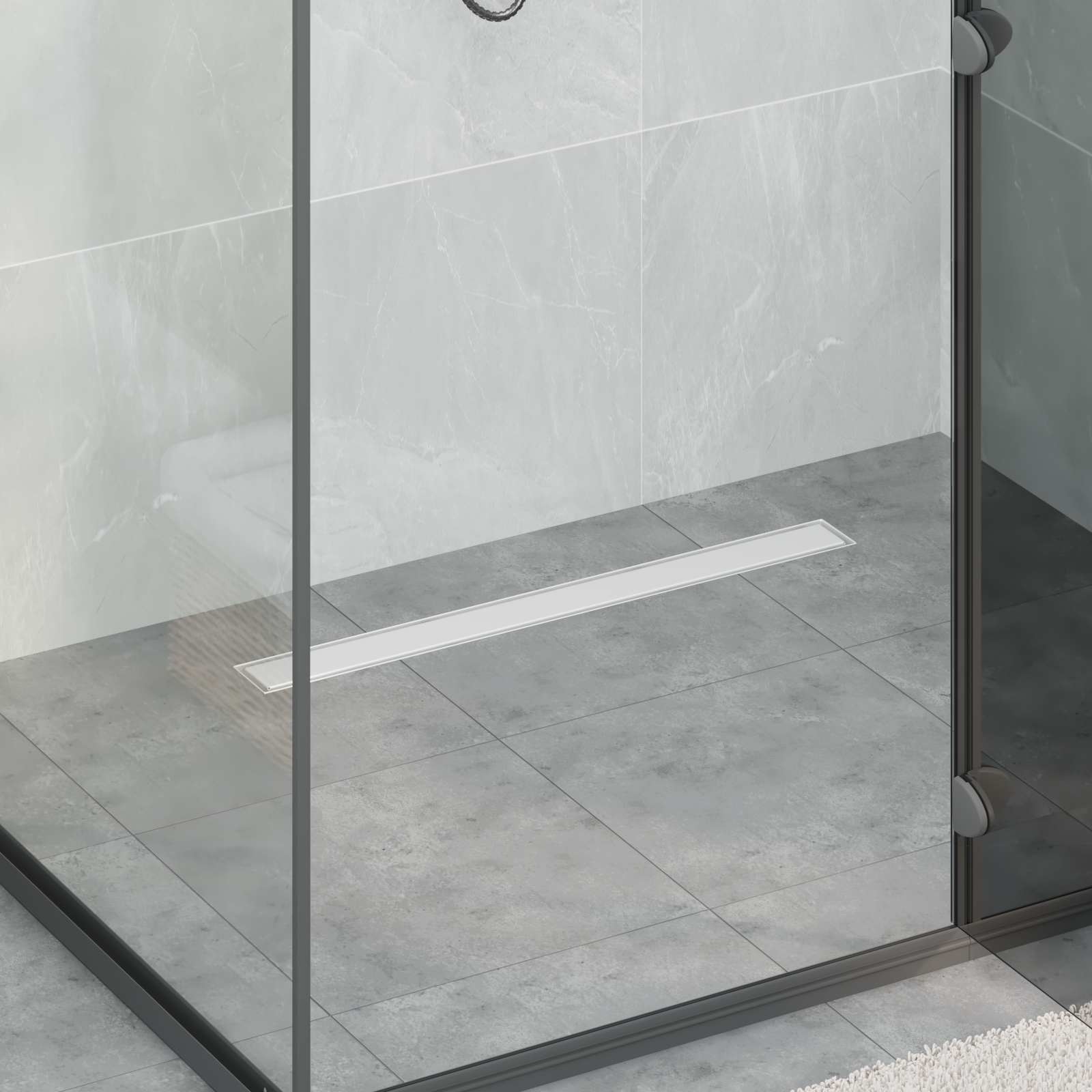 Tuš odtok 2-v-1 z 360° sifonom srebrna 70 cm