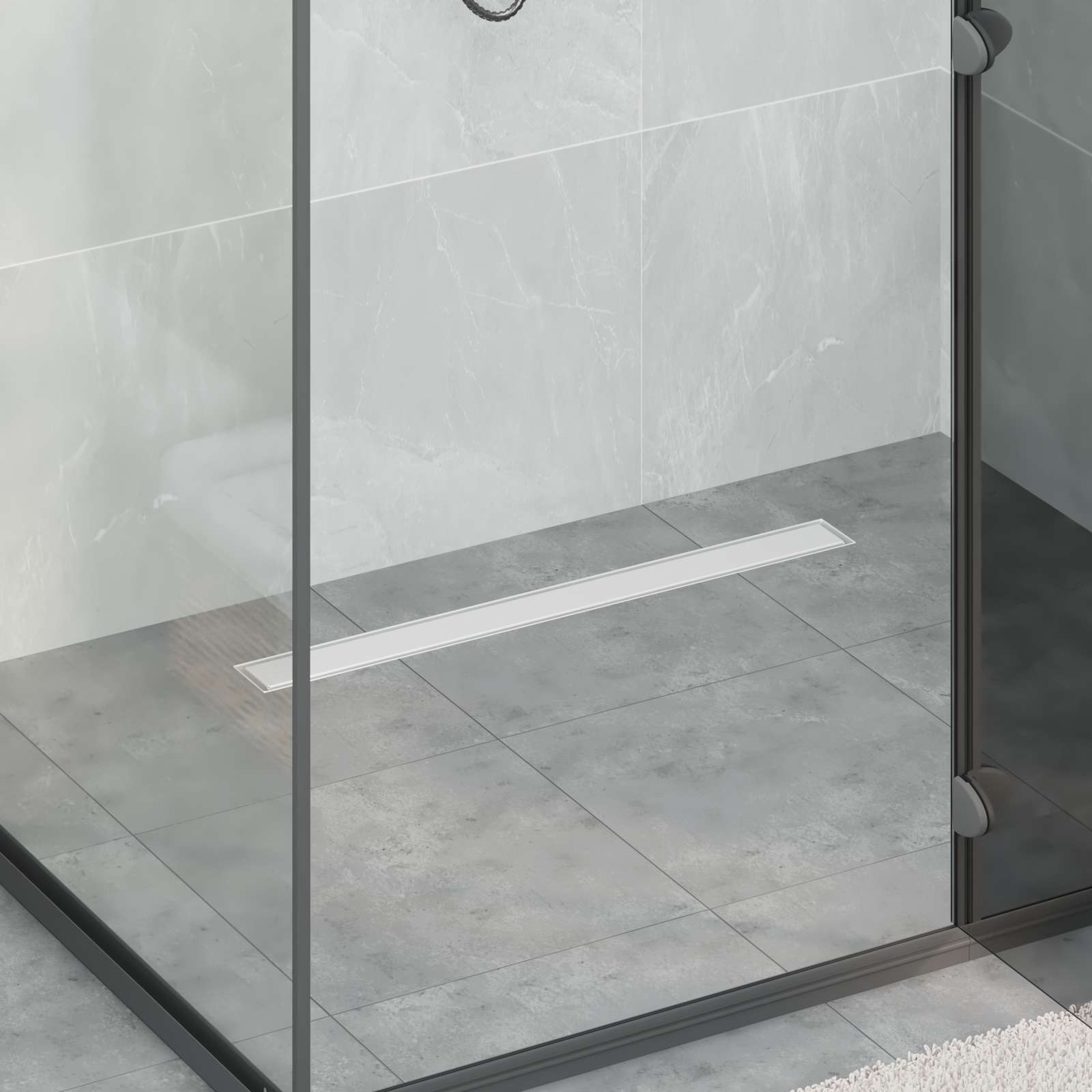 vidaXL 2 in 1 Duschabfluss Silber 80 cm Edelstahl 304