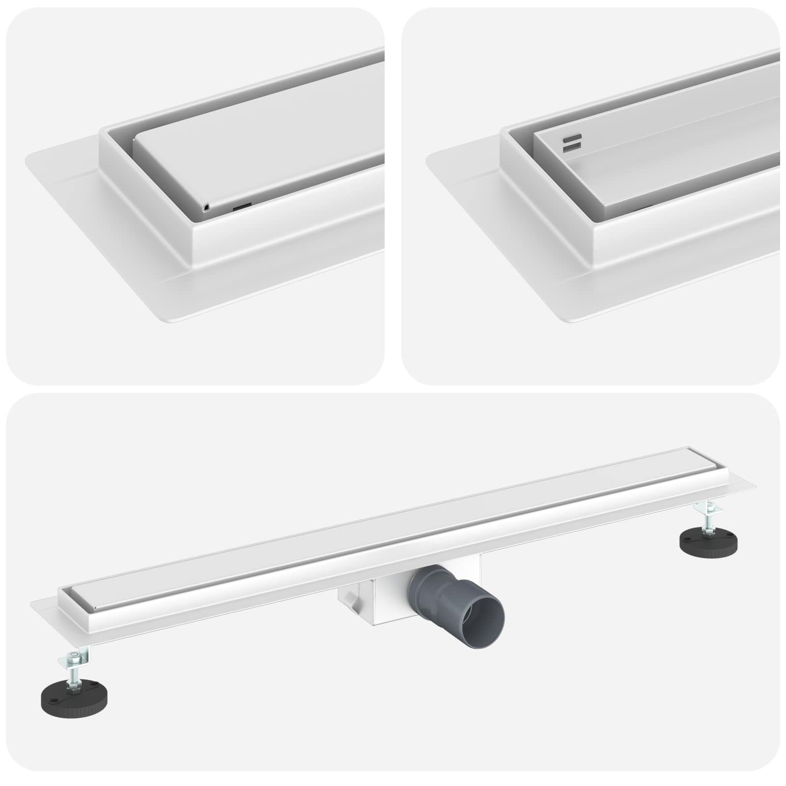 Thumbnail - vidaXL 2 in 1 Duschabfluss Silber 80 cm Edelstahl 304