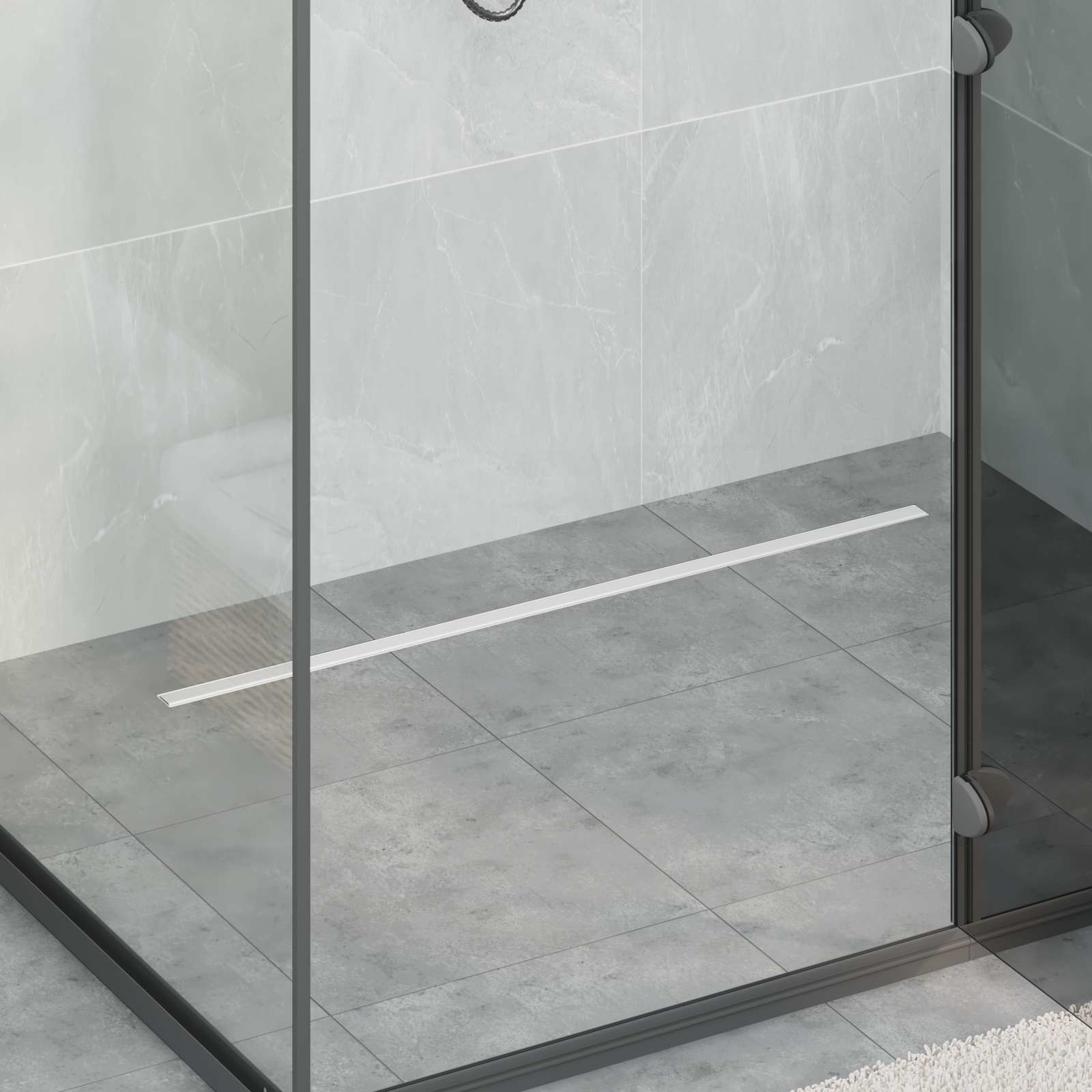 vidaXL Scurgere de duș la 360° cu model subțire Argintiu 90 cm