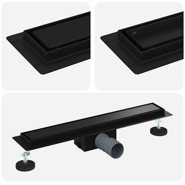 vidaXL 2 &uuml;hes du&scaron;i &auml;ravool Must 60 cm Roostevaba teras 304