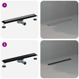 Sprchový odtok 2 v 1 s 360° sifonem Černá 60 cm - obrázek 13