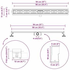 Sprchový odtok s designem linie Stříbrná 90 cm - obrázek 13