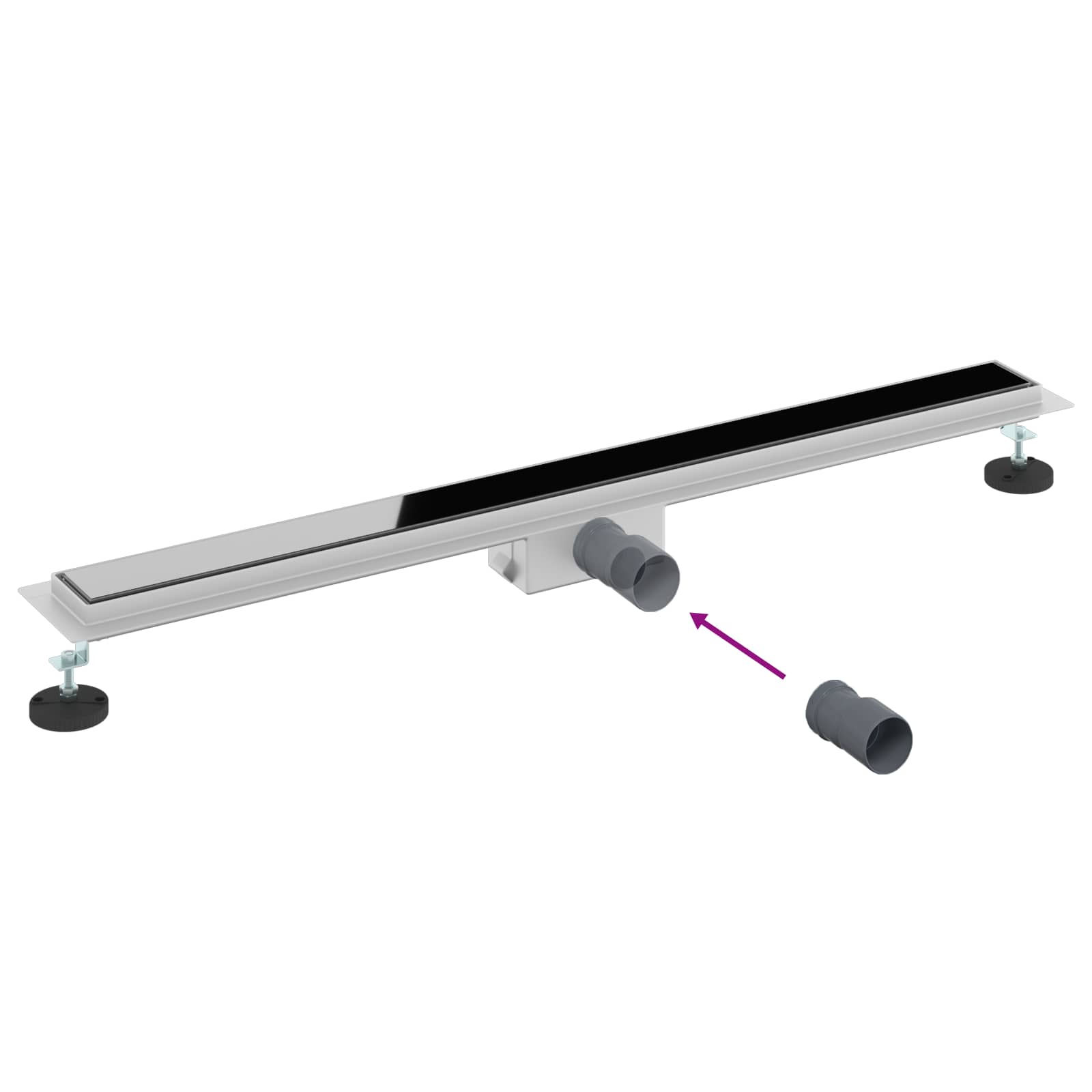 Odvod za prho s stekleno zaščito Črna 100 cm - slika 12