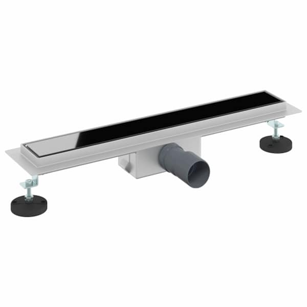 vidaXL Du&scaron;i &auml;ravool klaaskattega Must 50 cm Roostevaba teras 304