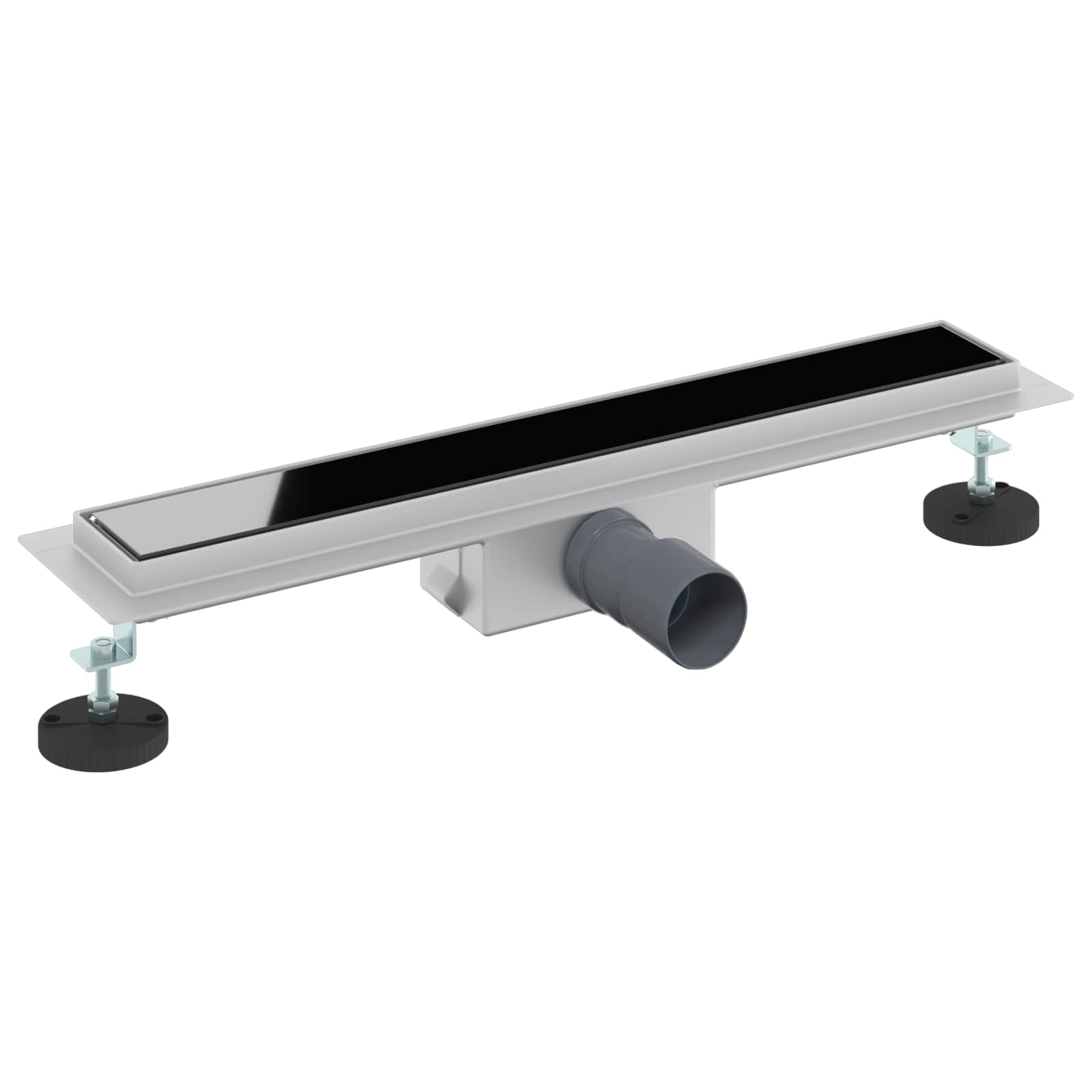 Thumbnail - vidaXL Duschabfluss mit Glasabdeckung Schwarz 50 cm Edelstahl 304