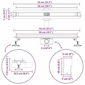 360° odtok na sprchu s slim modelem Stříbrná 50 cm - obrázek 13
