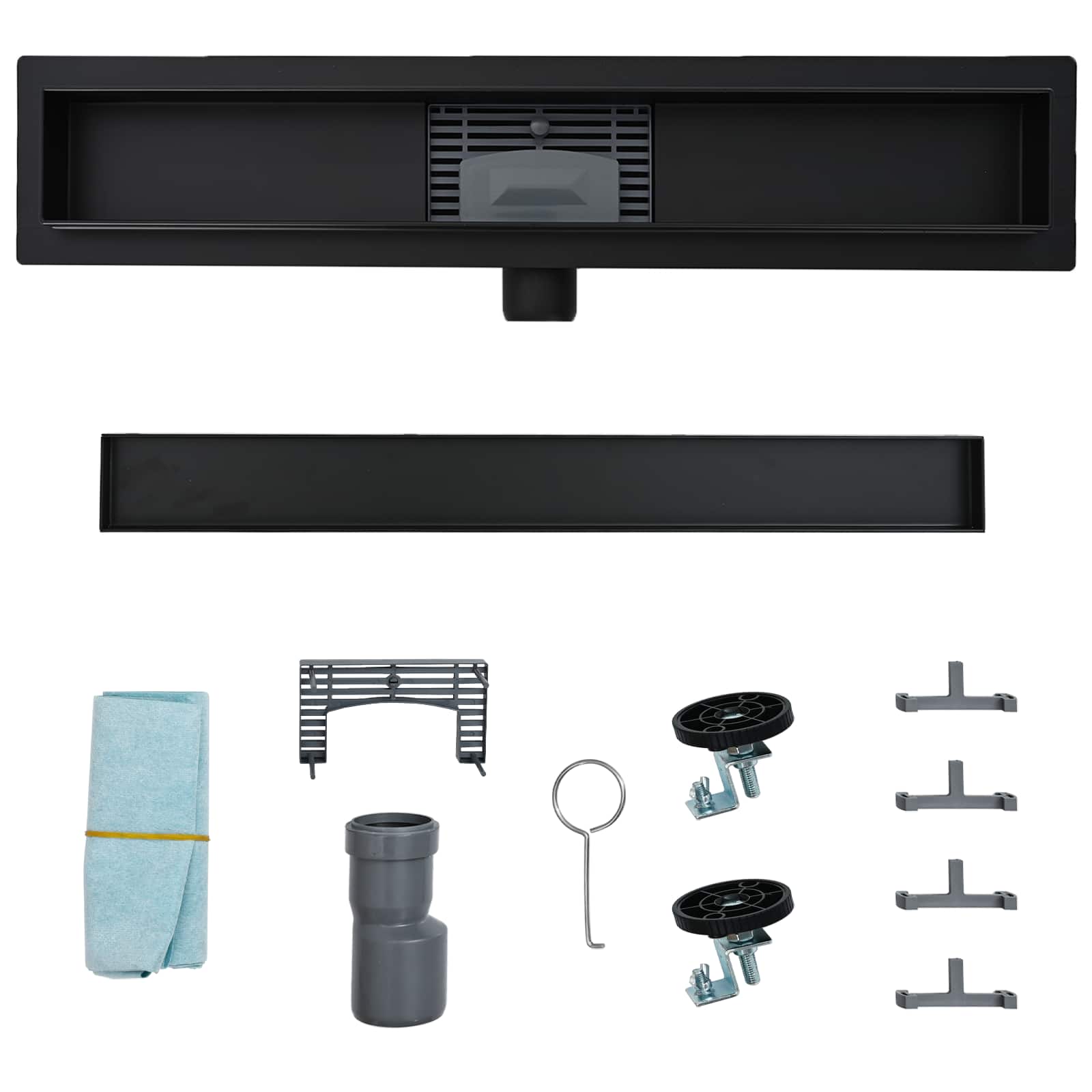 2 v 1 Odvod za prho Črna 70 cm Nerjaveče jeklo 304 - slika 10