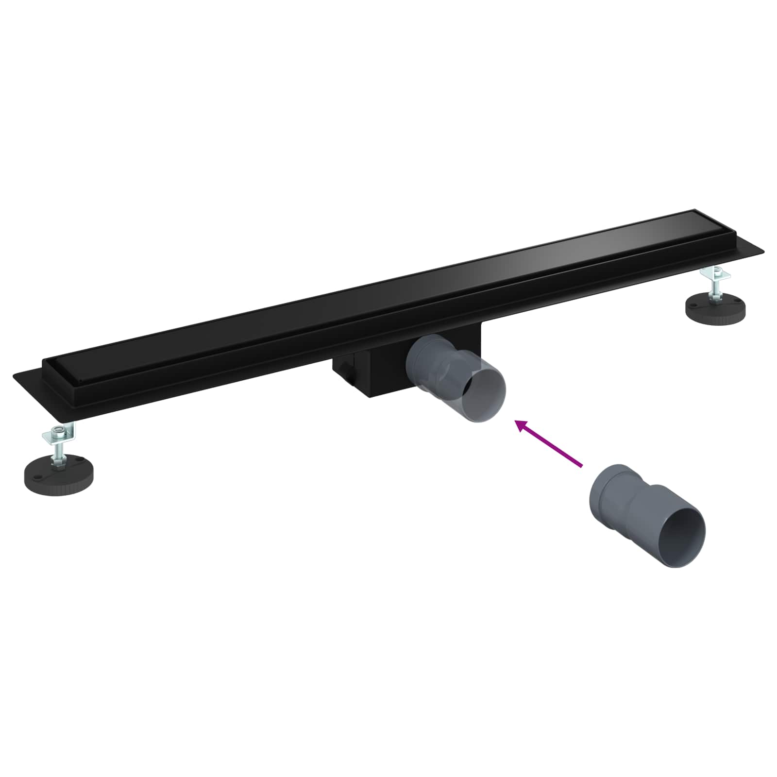 2 v 1 Odvod za prho Črna 70 cm Nerjaveče jeklo 304 - slika 12