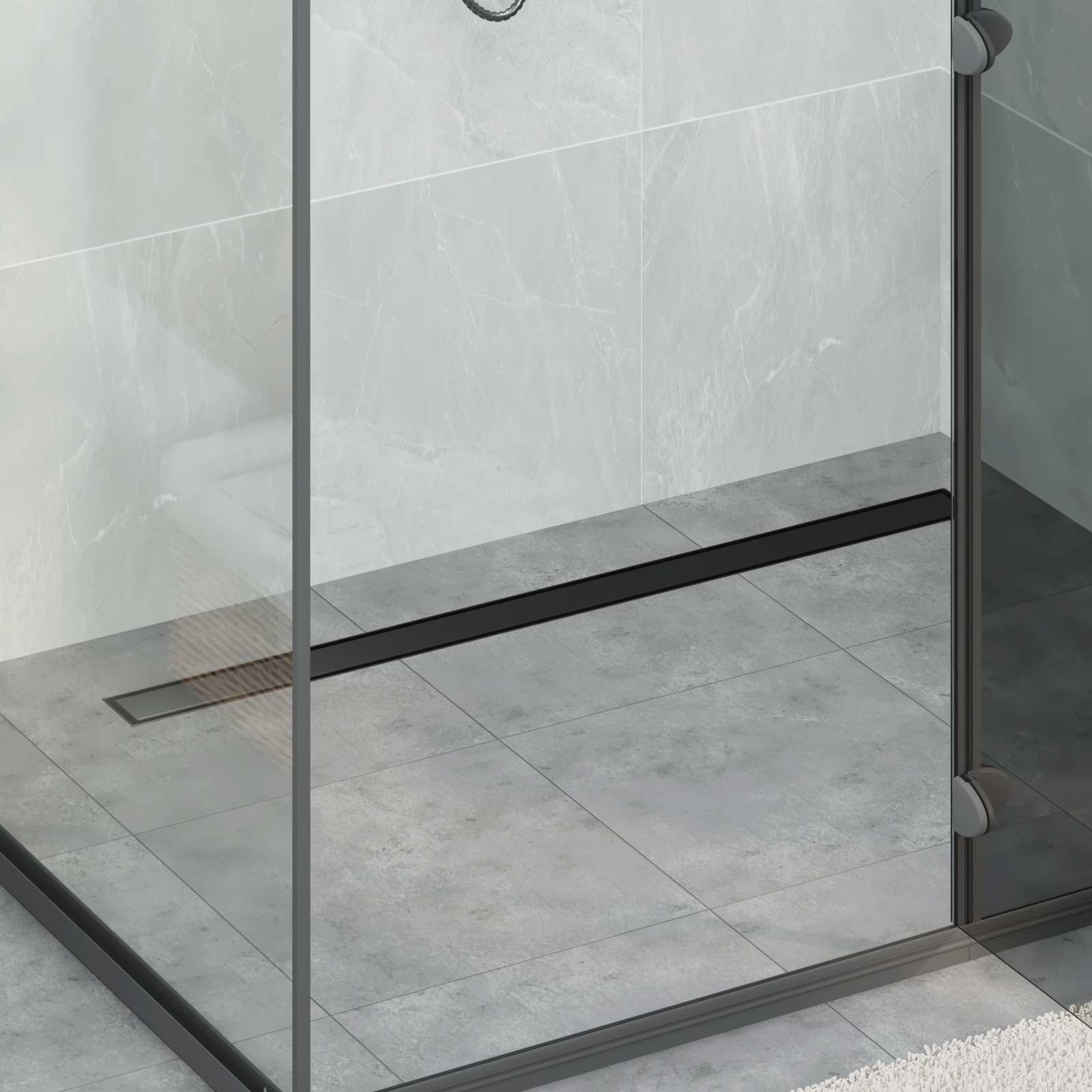 vidaXL Duschablauf 2-in-1 mit 360° Siphon Schwarz 100 cm Edelstahl 304