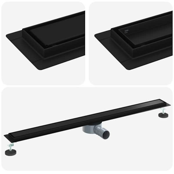 vidaXL Dushi &auml;ravool 2-in-1 koos 360&deg; sifooniga Must 100 cm