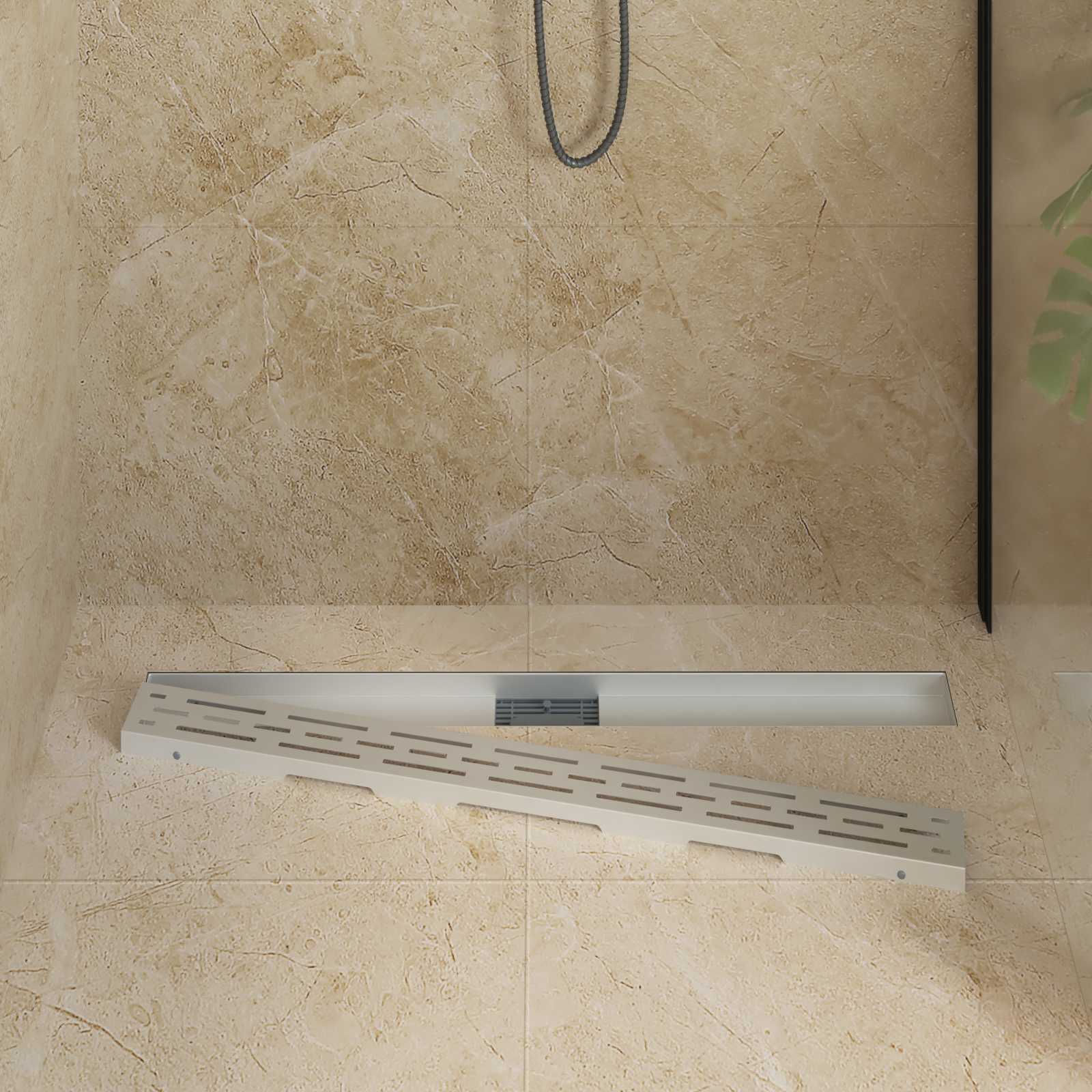 vidaXL Doucheafvoer met Glazen Deksel Zilver 100 cm