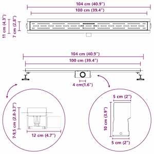 Sprchový odtok s designem linie Stříbrná 100 cm - obrázek 13