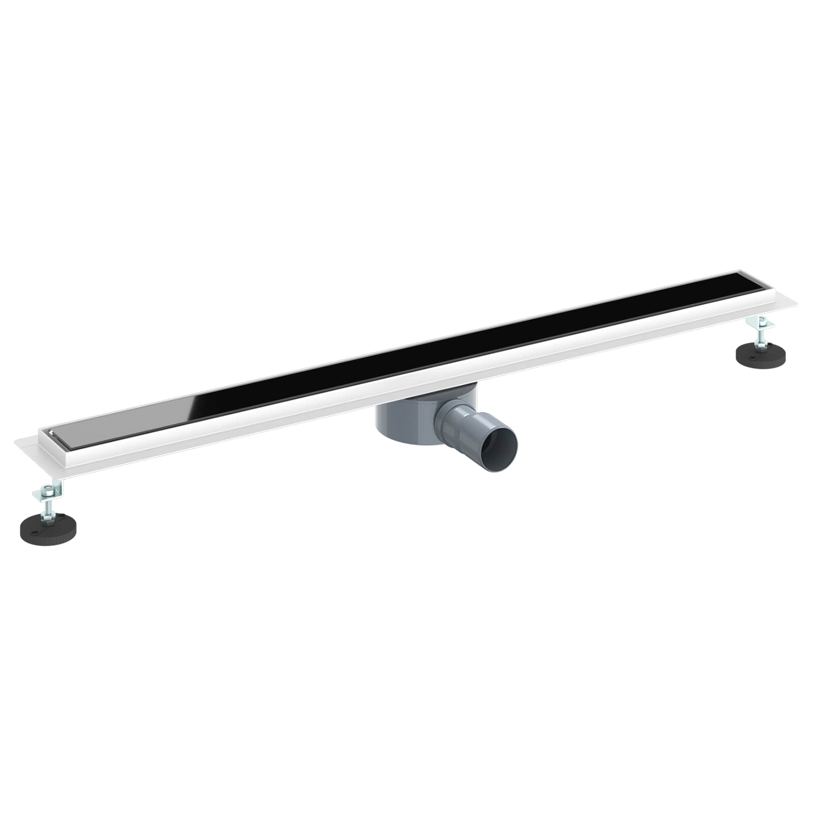 Duša noteka ar stikla vāku un 360° sifonu Melna 90 cm