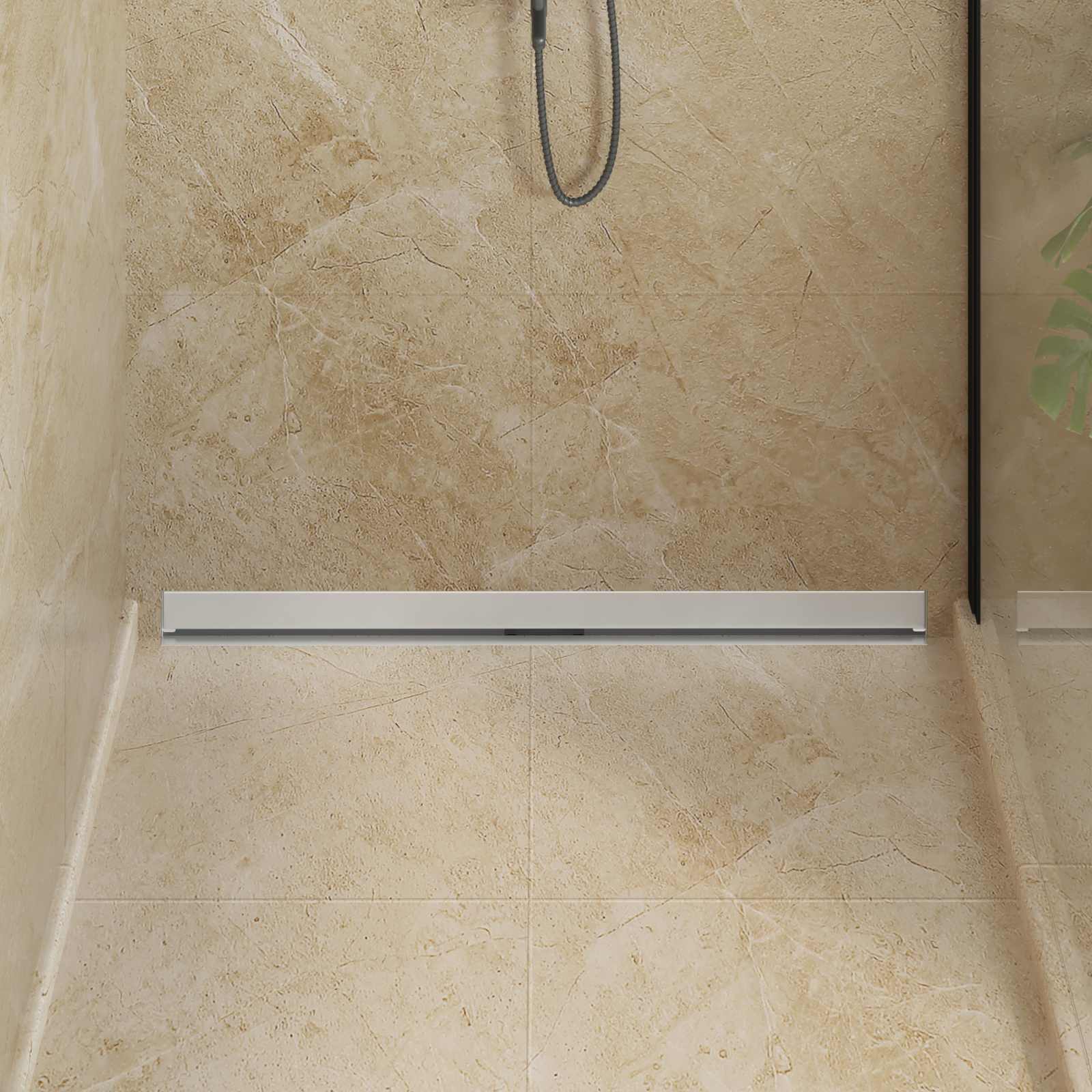 vidaXL Wandgemonteerde Douche Afvoer Zilver 100 cm Roestvrij staal 304