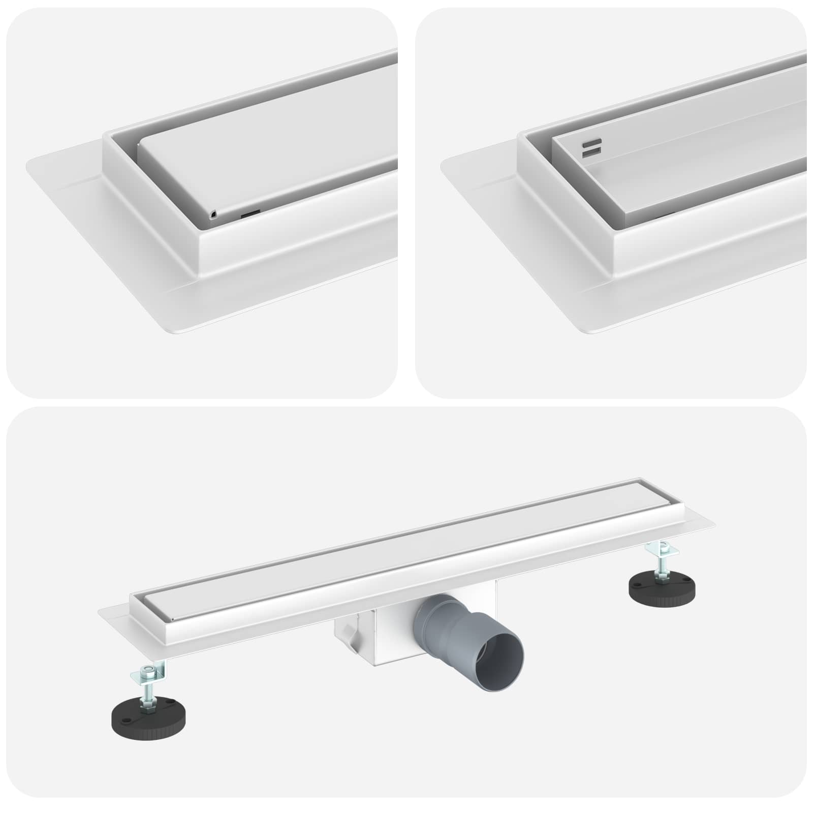 Thumbnail - vidaXL 2 in 1 Duschabfluss Silber 50 cm Edelstahl 304