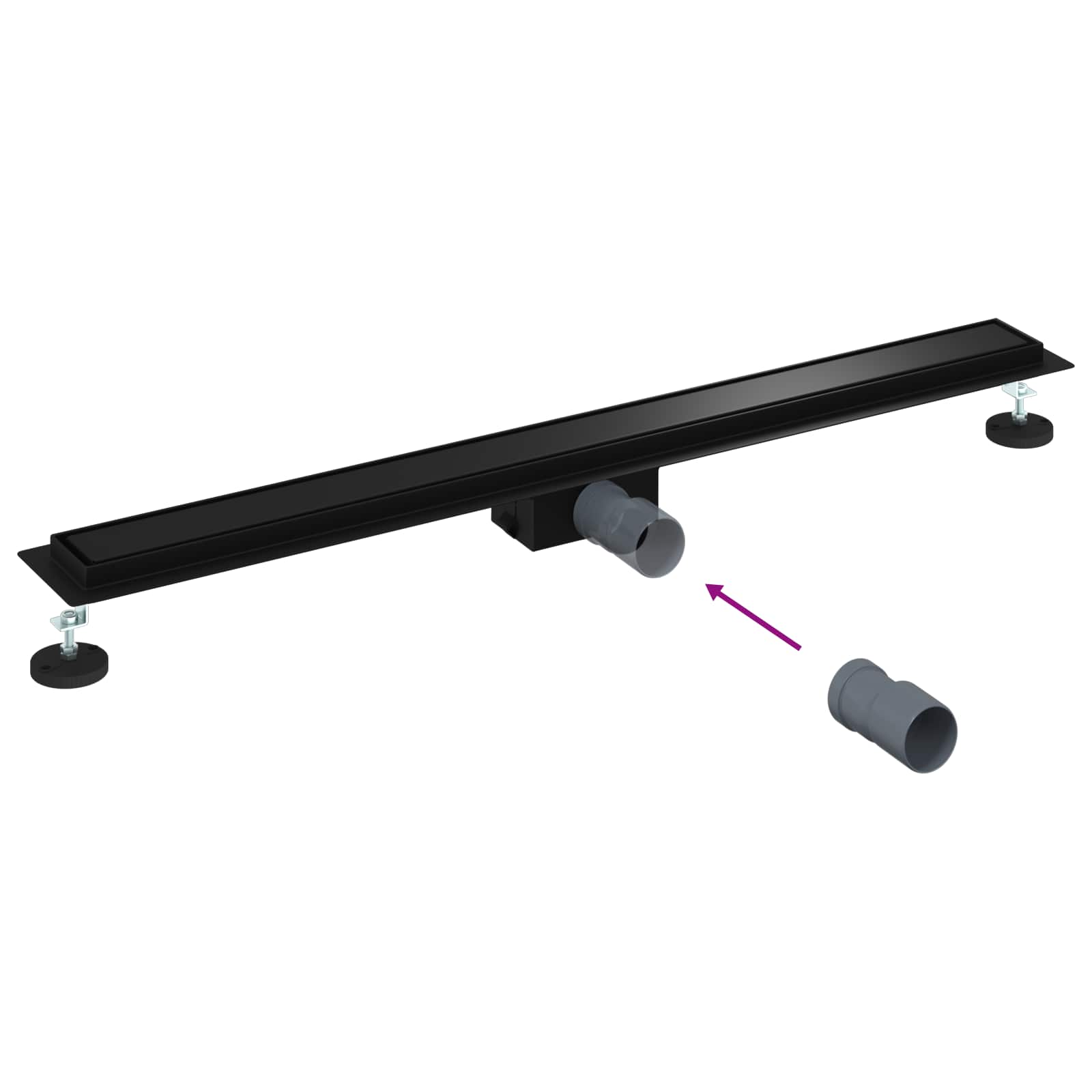 2 v 1 Odvod za prho Črna 90 cm Nerjaveče jeklo 304 - slika 12