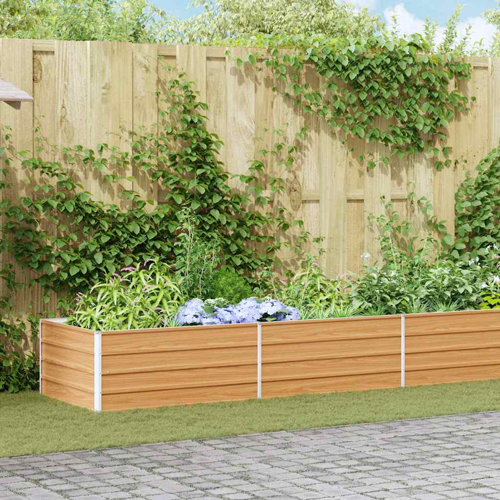 vidaXL Strat înălțat de grădină Maro deschis 600 x 80 x 45 cm