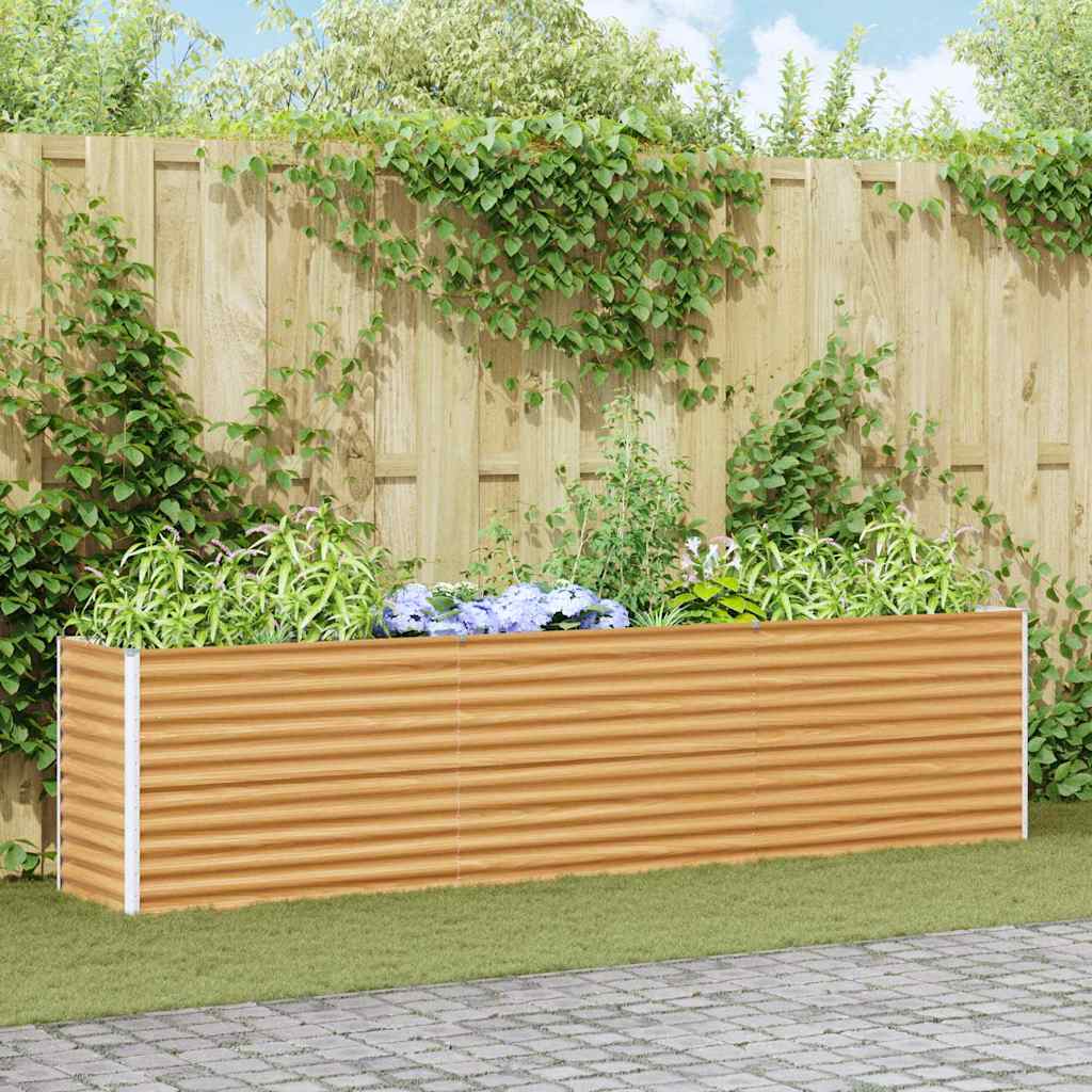 vidaXL Strat înălțat de grădină 290 x 50 x 68 cm Oțel Galvanizat