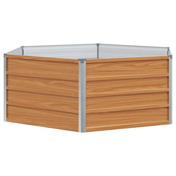 vidaXL T&otilde;stetud Aiapeenar Puidu v&auml;limus 129 x 129 x 45 cm Tsinkteras