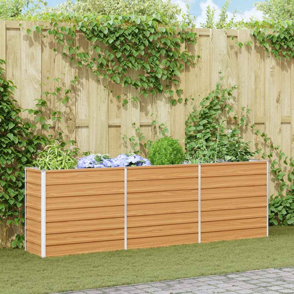 vidaXL Strat înălțat de grădină Maro deschis 240 x 40 x 77 cm