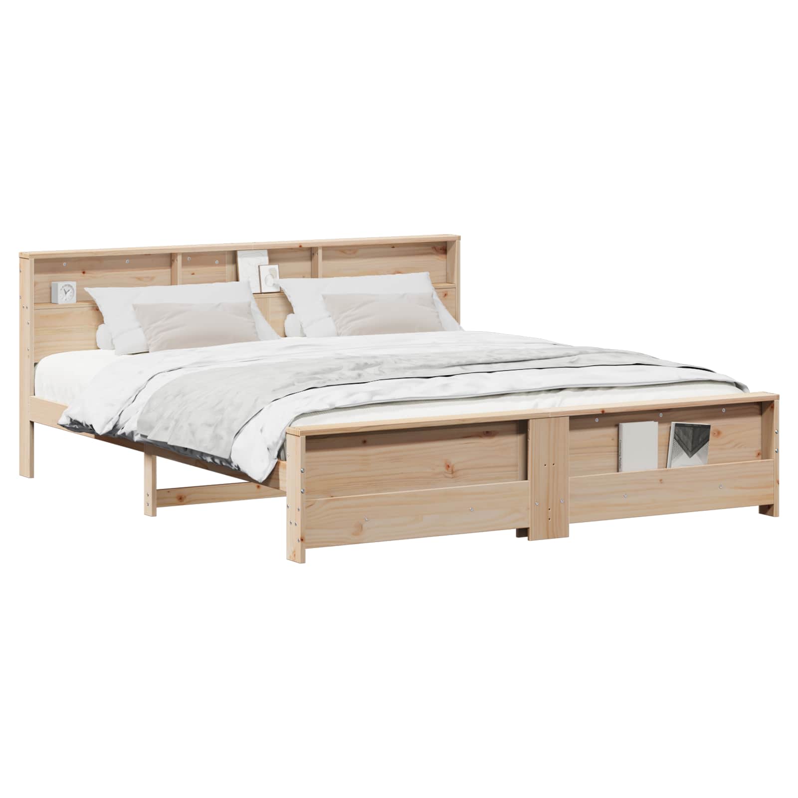 Bed frame brown 200 X 200 cm engineered wood