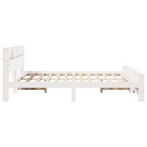 Rám postele s čelo Bílá 200 x 200 cm kompozitní dřevo - obrázek 6
