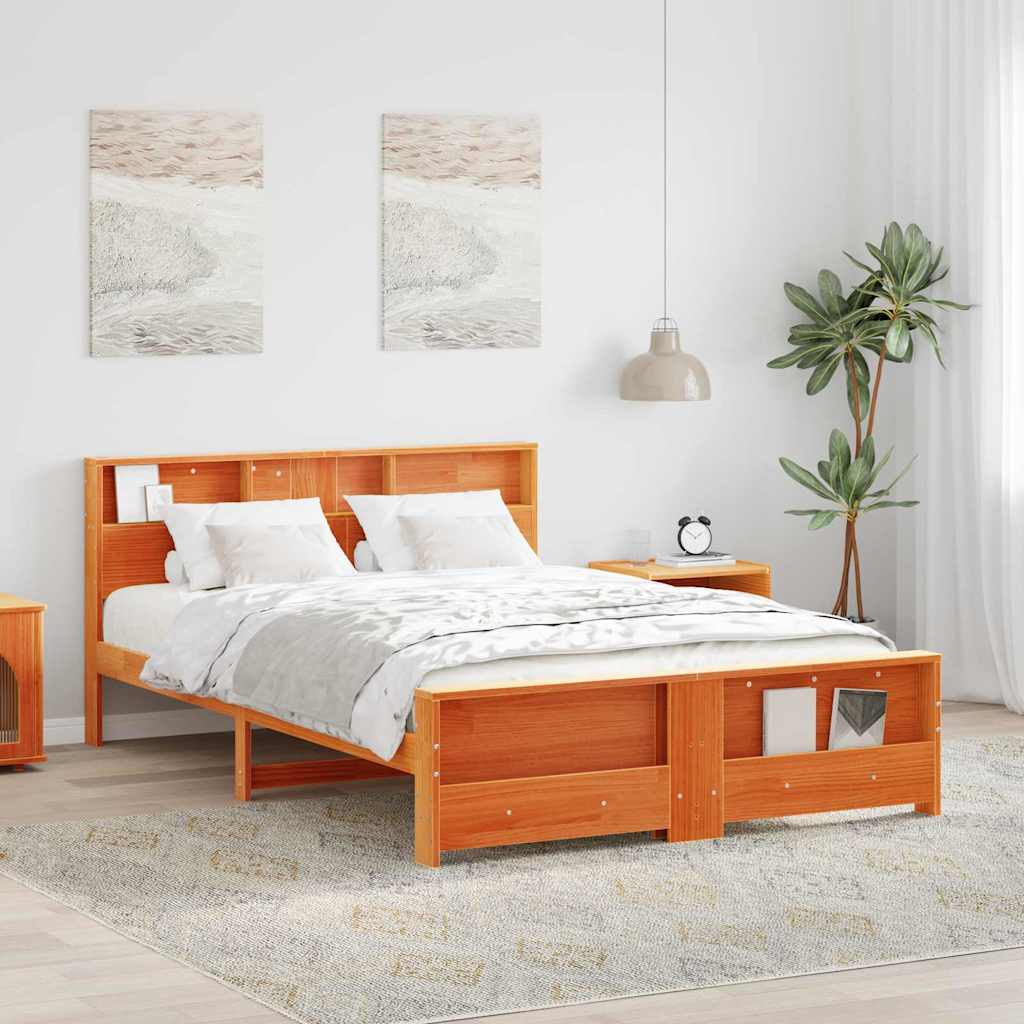 vidaXL Cadru de pat Maro ceruit 160 x 200 cm Lemn masiv de pin