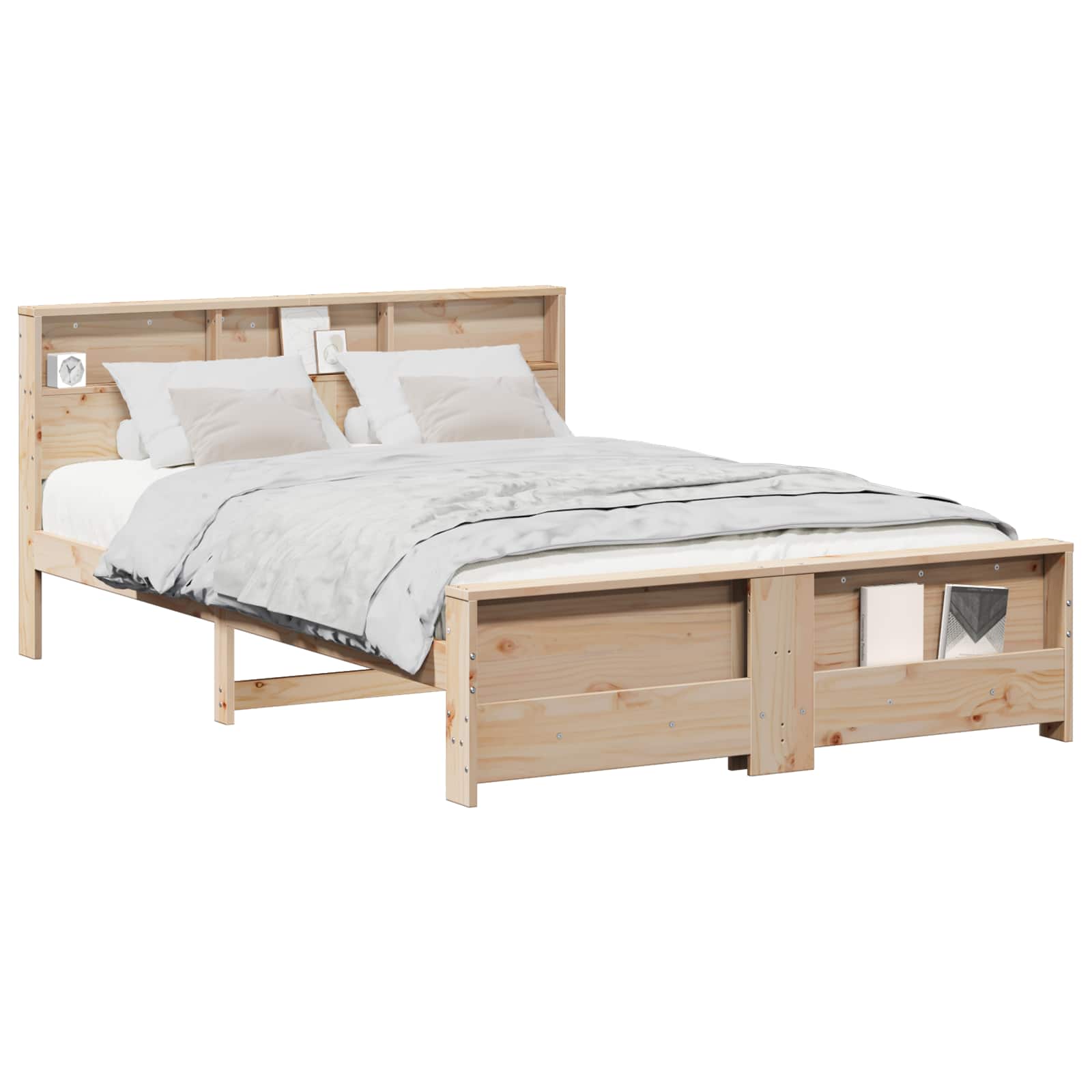 Bed frame brown 150 X 200 cm engineered wood