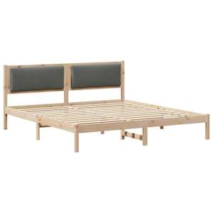 Rám postele s čelo Tmavě šedá 200 x 200 cm Masivní borové dřevo - obrázek 2