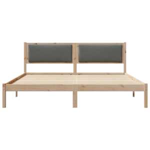 Rám postele s čelo Tmavě šedá 200 x 200 cm Masivní borové dřevo - obrázek 5