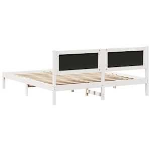 Rám postele Světle šedá 200 x 200 cm Masivní borové dřevo - obrázek 7
