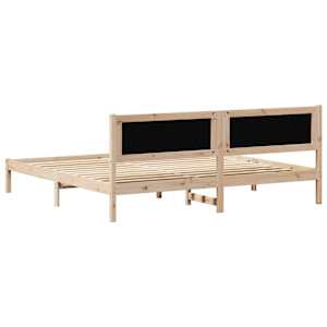 Rám postele Světle šedá 200 x 200 cm Masivní borové dřevo - obrázek 7