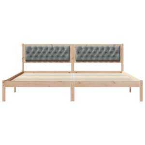 Rám postele Světle šedá 200 x 200 cm Masivní borové dřevo - obrázek 5