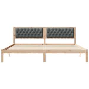 Rám postele s čelo Tmavě šedá 200 x 200 cm Masivní borové dřevo - obrázek 5